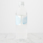 Kleine leeuw is een Waterverf blauw Baby shower Waterfles Etiket (Achterkant)