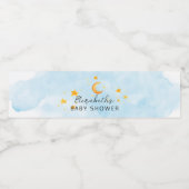 Kleine leeuw is een Waterverf blauw Baby shower Waterfles Etiket (Enkel label)