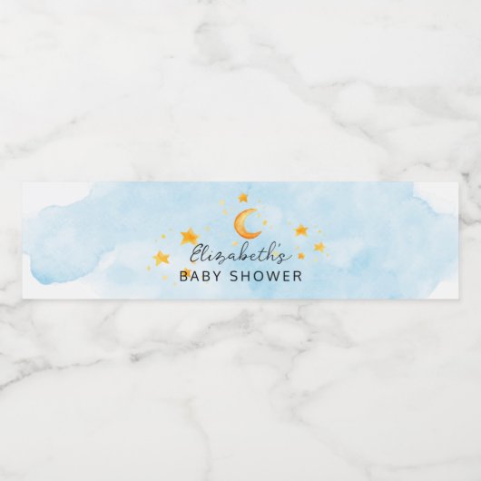 Kleine leeuw is een Waterverf blauw Baby shower Waterfles Etiket (Enkel label)