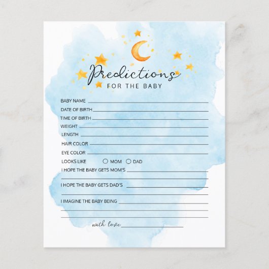 Kleine leeuw is een Waterverf blauw voorspelling (Voorkant)