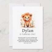 Kleine Leeuw Jongen Verjaardag Kaart (Voorkant)