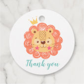 Kleine leeuw koning bedankt bedankjes labels (Achterkant)