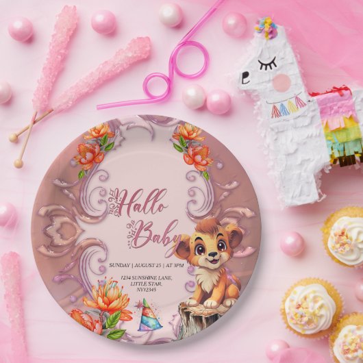 Kleine leeuw papieren bordje (Feest)