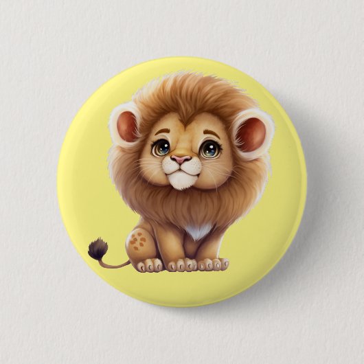 Kleine Leeuw Ronde Button 5,7 Cm (Voorkant)