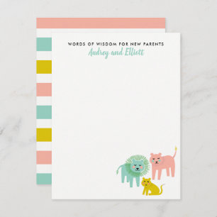 Kleine leeuwen Neutraal Baby shower Advies Kaarten