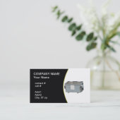 Kleine lege vuilcontainer visitekaartje (Staand voorkant)