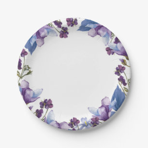 Kleine Lente Bloemen Paarse Lente Bloesem Papieren Bordje