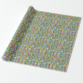 Kleine lente bloemen patroon cadeaupapier (Uitgerold)