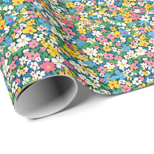 Kleine lente bloemen patroon cadeaupapier (Rol Hoek)
