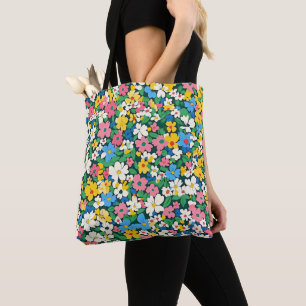 Kleine lente bloemen patroon tote bag