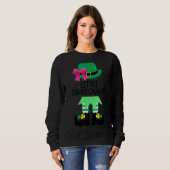 Kleine Leprechaun met Bow St Patricks Day Kinder v Trui (Voorkant volledig)