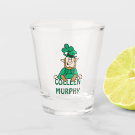 Kleine Leprechaun met Jouw naam Shot Glas
