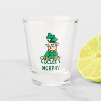 Kleine Leprechaun met Jouw naam Shot Glas