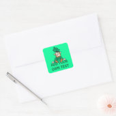Kleine Leprechaun - Voeg je eigen tekst toe Vierkante Sticker (Envelop)