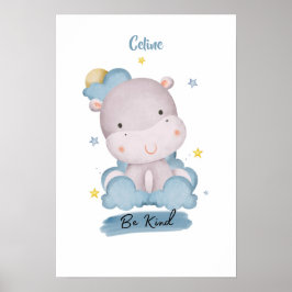 Kleine lessen Hippo uit de wolken Poster