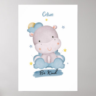 Kleine lessen Hippo uit de wolken Poster