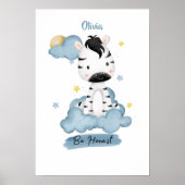Kleine lessen Zebra uit de wolken Poster (Voorkant)