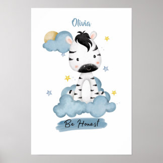 Kleine lessen Zebra uit de wolken Poster