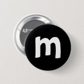 Kleine letters m ronde button 5,7 cm (Voorkant /achterkant)