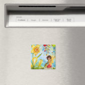 Kleine Leuke Fee met Gele Lieveheersbeestje Magnet (Insitu (Vaatwasser))