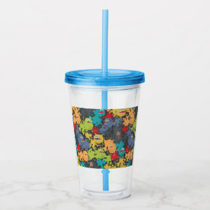 Kleine leuke grappige monsters acryl drinkbeker