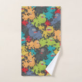 Kleine leuke grappige monsters bad handdoek (Handdoek)