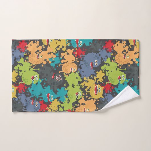 Kleine leuke grappige monsters bad handdoek (Handdoek)