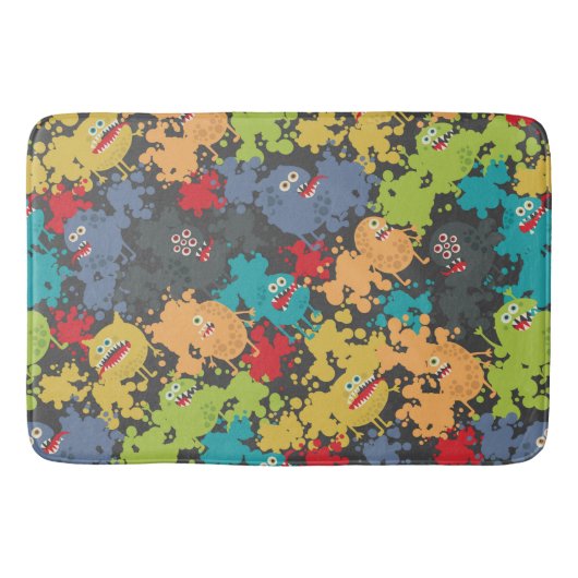 Kleine leuke grappige monsters badmat (Voorkant)