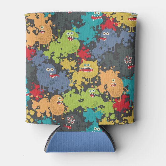 Kleine leuke grappige monsters blikjeskoeler (Voorkant)