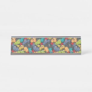 Kleine leuke grappige monsters bureau naambordje