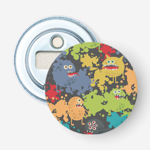 Kleine leuke grappige monsters button flesopener