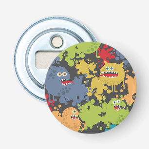 Kleine leuke grappige monsters button flesopener