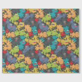 Kleine leuke grappige monsters cadeaupapier (Vlak)