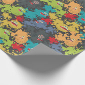 Kleine leuke grappige monsters cadeaupapier (Hoek)