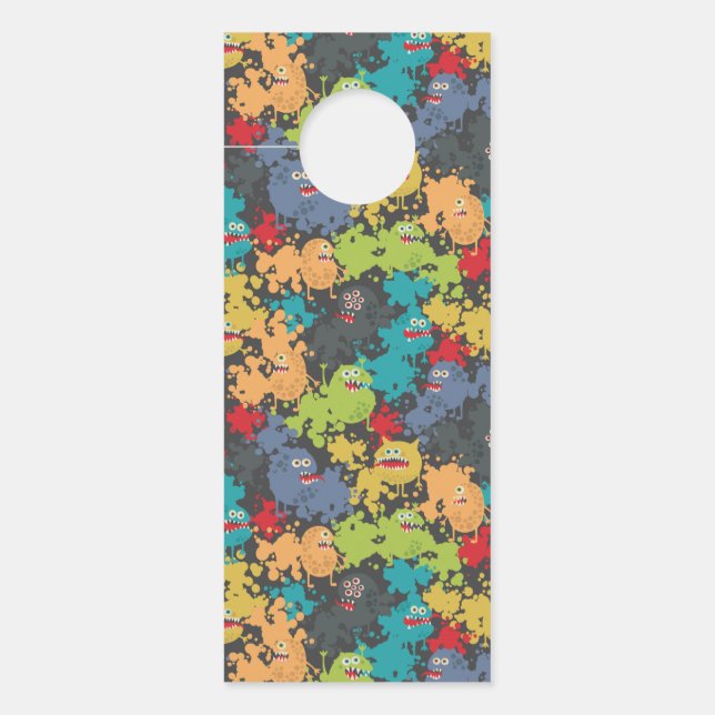 Kleine leuke grappige monsters deurhanger (Voorkant)