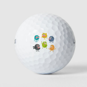 Kleine leuke grappige monsters golfballen