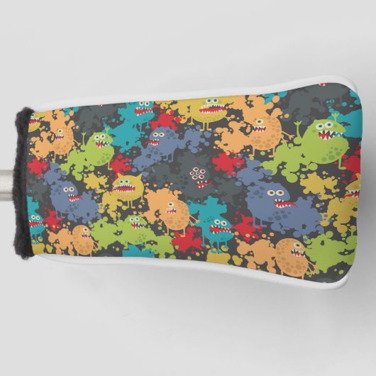 Kleine leuke grappige monsters golfheadcover (Voorkant)