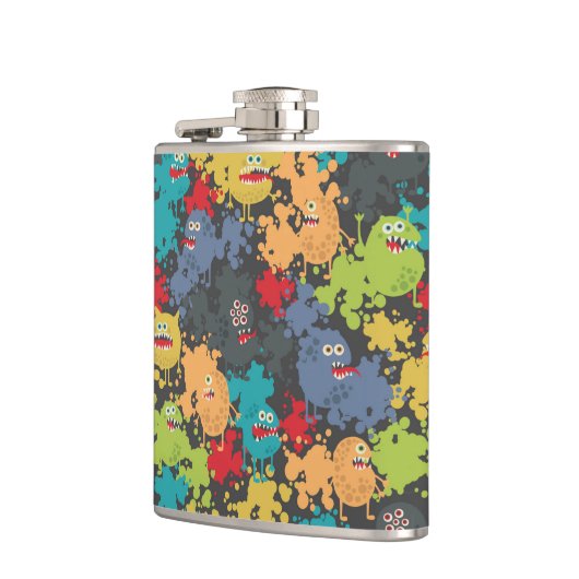 Kleine leuke grappige monsters heupfles (Links)