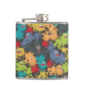 Kleine leuke grappige monsters heupfles (Voorkant)