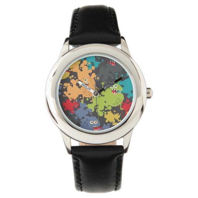 Kleine leuke grappige monsters horloge (Voorkant)