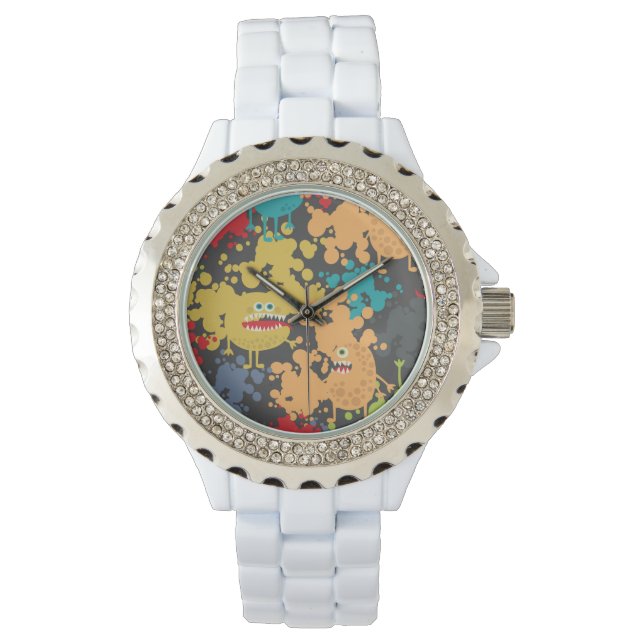 Kleine leuke grappige monsters horloge (Voorkant)