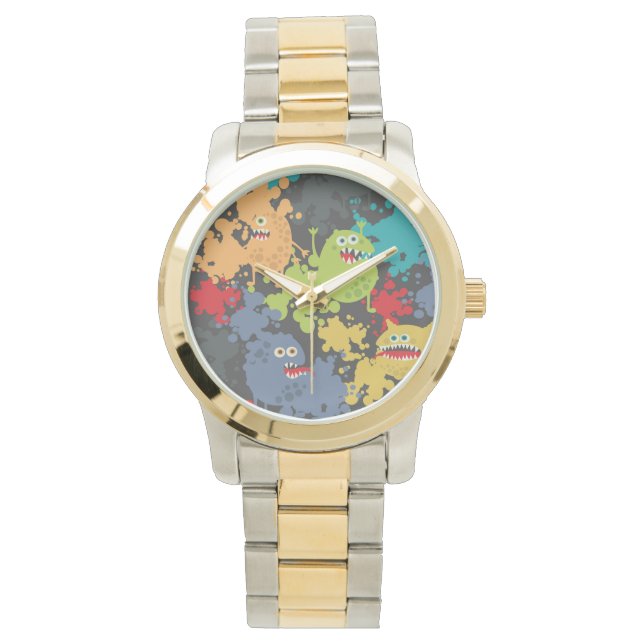 Kleine leuke grappige monsters horloge (Voorkant)