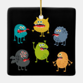 Kleine leuke grappige monsters keramisch ornament (Achterkant)