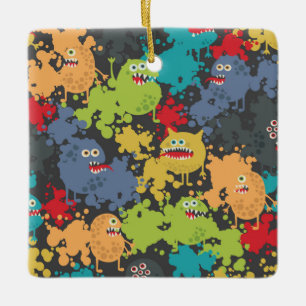 Kleine leuke grappige monsters keramisch ornament