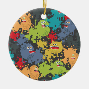Kleine leuke grappige monsters keramisch ornament