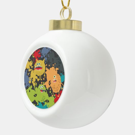 Kleine leuke grappige monsters keramische bal ornament (Rechts)