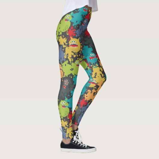 Kleine leuke grappige monsters leggings (Rechts)