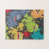 Kleine leuke grappige monsters legpuzzel (Horizontaal)