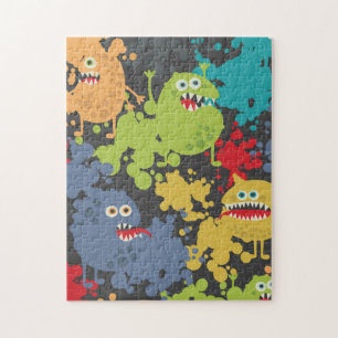 Kleine leuke grappige monsters legpuzzel