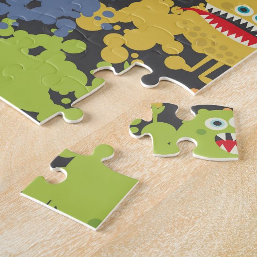Kleine leuke grappige monsters legpuzzel (Zijkant)